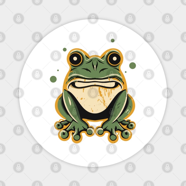 Angry Frog Magnet by la chataigne qui vole ⭐⭐⭐⭐⭐